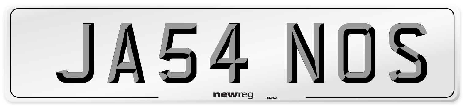 JA54 NOS Number Plate from New Reg